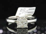 Diamond Engagement Ring 18K White Gold Round Cut 0.68 Ct - Larissa Collection