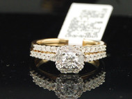 Diamond Solitaire Engagement Ring Ladies 14K Yellow Gold Round Bridal Set 3/4 Ct