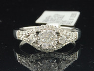 Diamond Engagement Ring 10K White Gold Designer Round Cut 0.63 Ct