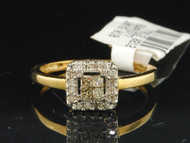 Brown Princess Diamond Engagement Ring 10K Yellow Gold Square Band 1/4 Ct.