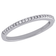 10K White Gold Diamond Slender 1 Row Ladies Right Hand Cocktail Ring 1/8 Ct.