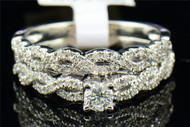Diamond Infinity Bridal Set White Gold Round Solitaire Engagement Ring 1/2 Ct