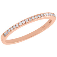 10K Rose Gold Diamond Slender 1 Row Ladies Right Hand Cocktail Ring 1/8 Ct.