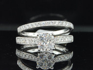 18k White Gold Round Cut Solitaire Diamond Engagement Ring Bridal Set 1.17 Ct.