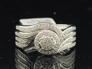 Diamond Bridal Engagement Ring 10K White Gold Wedding Band Set 0.33 Ct.