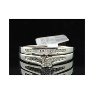 Princess Diamond White Gold Bridal Wedding Set Ladies Engagement Ring 0.30 Ct.