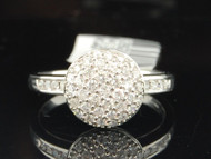 Diamond Cocktail Ring Ladies 14K White Gold Round Circle Fashion Band 1/2 Tcw.