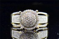 Diamond Engagement Ring 10K Yellow Gold Round Cut Pave 1/2 Ct