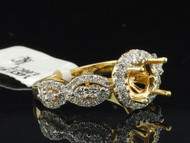 Diamond Semi Mount Infinity Engagement Ring 14k Yellow Gold Wedding Bridal 1 Ct.