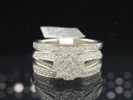 14k White Gold Princess Round Diamond 3 Piece Engagement Wedding Bridal Set 1 Ct