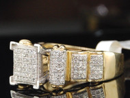 LADIES YELLOW GOLD PAVE .5C DIAMOND SQUARE FASHION RING