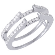 Diamond Solitaire Engagement Ring Enhancer Ladies Round 14K White Gold 0.50 Tcw.