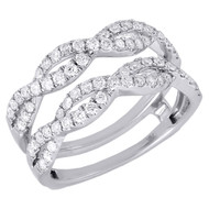 14K White Gold Diamond Solitaire Engagement Ring Infinity Enhancer  0.75 Ct.