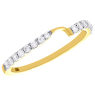 14K Yellow Gold Two Stone Love & Friendship Diamond Ring Engagement Band 1/4 Ct.