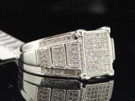 Diamond Engagement Ring 10K White Gold Round Pave Cocktail Fashion 1/3 Tcw.