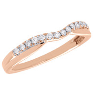 10K Rose Gold Diamond Enhancer Wrap Jacket Wedding Contoured Single Ring 0.13 Ct
