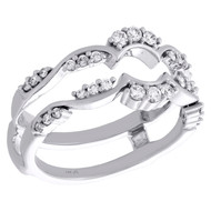 14K White Gold Diamond Contour Enhancer Wrap Jacket Scatter Design Ring 0.33 Ct.