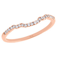 14K Rose Gold Round Diamond Contour Enhancer Ring Ladies Wedding Band 1/10 Ct.