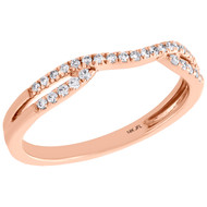 14K Rose Gold Round Diamond Contour Enhancer Ring Ladies Wedding Band 0.17 Ct.