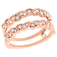 14K Rose Gold Diamond Solitaire Engagement Wrap Braided Enhancer Ring 0.33 Ct.