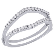 14K White Gold Ladies Genuine Diamond Enhancer Wrap Jacket Wedding Ring 0.25 Ct.