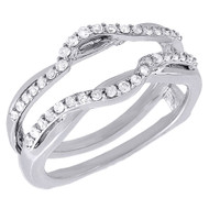 Diamond Engagement Ring Enhancer Ladies 14K White Gold Round Pave Wrap 0.27 Tcw.