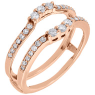 Diamond Enhancer Solitaire Wrap Engagement Ring Jacket 10K Rose Gold 0.38 Ct.