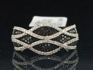 Black Diamond Fashion Band White Gold Round Cut Cocktail Ring 0.40 Ct.