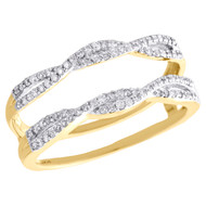 10K White Gold Diamond Solitaire Engagement Ring Enhancer Wrap Swivel 0.36 Ctw