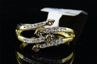 Brown Diamond Fashion Band Ladies 10K Yellow Gold Round Cocktail Ring 0.38 Tcw.