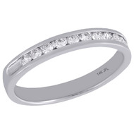 14K White Gold Channel Set Diamond Wedding Band Ladies Anniversary Ring 0.25 Ct