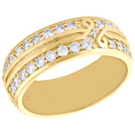 14K Yellow Gold Round Diamond Eternity Wedding Band 8mm Infinity Ring 1.74 CT.