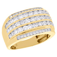 14K Yellow Gold Diamond Channel Set Tiered 14.50mm Wide Pinky Ring Band 2.33 CT.