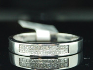 Princess Diamond Wedding Band 14K White Gold Mens Anniversary Ring 0.25 Ct.