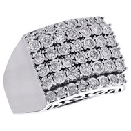 10K White Gold Genuine Diamond Wedding Band 15mm Miracle Bezel Set Ring 0.60 CT.