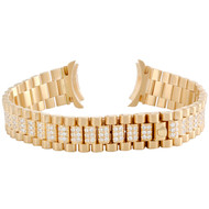 Ladies 18K Yellow Gold President Diamond Watch Band for Rolex DateJust 2.38 CT.
