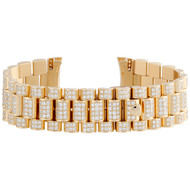 Mens 18K Yellow Gold Diamond Watch Band for Rolex Day-Date President 8.90 CT.