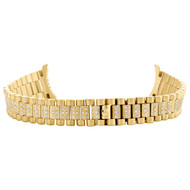 Ladies 18K Yellow Gold Diamond Watch Band for Rolex DateJust President 1.22 CT.