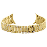 Ladies 18K Yellow Gold Diamond Watch Band for Rolex DateJust President 2.22 CT.