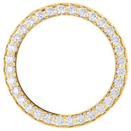 14K Yellow Gold Bead Set Diamond Bezel For 26mm Rolex DateJust Watch 1.35 CT.