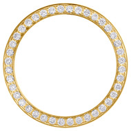 Solid Yellow Gold Diamond Bezel For 26mm Rolex DateJust President Watch 0.80 CT.