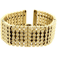 Diamond Watch Band Yellow Stainless Steel 6 Row Icetime Joe Rodeo Only 24mm 3 Ct