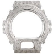 Casio Mens Real White Diamond Custom Watch Case For G-Shock Model DW6900 3 CT.