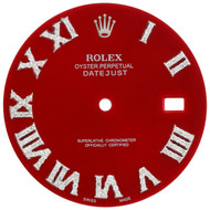 Diamond Roman Numeral Red Dial to Fit Datejust II Rolex 41mm Models 1/2 CT.