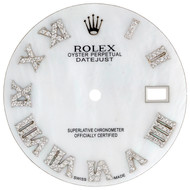 White MOP Dial Diamond Roman Numeral to Fit Datejust II Rolex 41mm Models 1/2 CT.