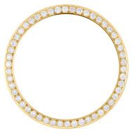 14K Yellow Gold Rolex DateJust 36 Bead Set Diamond Bezel Fits 36mm Watch 1.50 CT