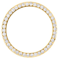 14K Yellow Gold Rolex DateJust 36 Bead Set Diamond Bezel Fits 36mm Watch 2.10 CT