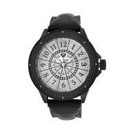 Men's Ice Mania IM3065 Genuine Diamond 24-Hour Dial Black PVD Watch 0.08 CT.