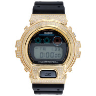 Casio G-Shock DW6900 Watch White Round Real Diamond Stainless Steel Case 2.50 CT