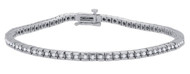 14K White Gold Ladies Round Cut 1 Row Diamond Tennis Bracelet 7 Inch 3/4 Ct.